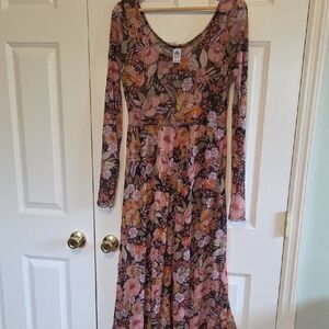 Altar PDX Floral Long Sleeve Mesh Dress. XL